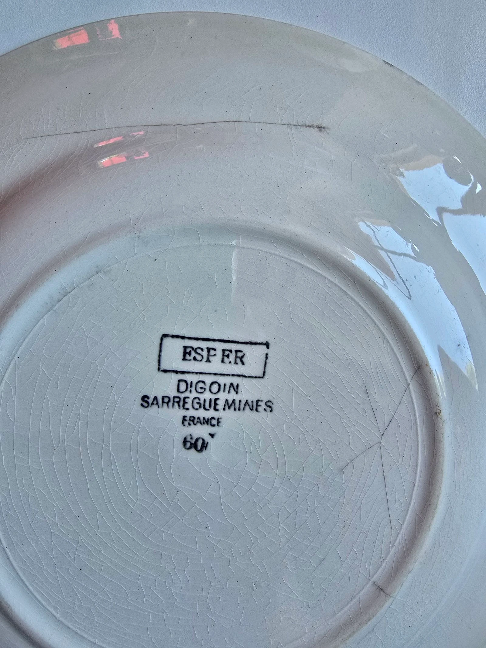 Lote de 4 platos planos antiguos Digoin Sarreguemines Ester – photo 3